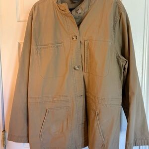 Eddie Bauer Khaki Utility Button-Up Jacket
